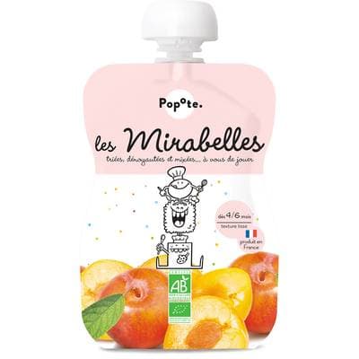 Popote Mirabelle Bio Gourde Bébé Dès 4/6 mois, 120g