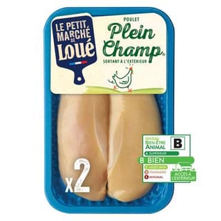 Loué Filets de Poulet Jaune Plein Champ, 2x140g