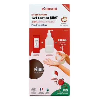 Pimpant Gel Lavant 2-en-1 Kids pomme du verger, 1 recharge + 1 bouteille