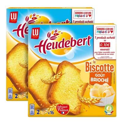 Heudebert Biscotte Croustillante, Lot de 2x290g
