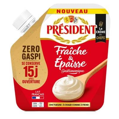Président Crème fraiche poche 25%mg, 30cl