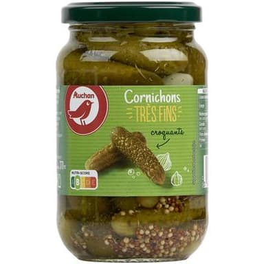 Auchan Cornichons très fins croquants, 185g