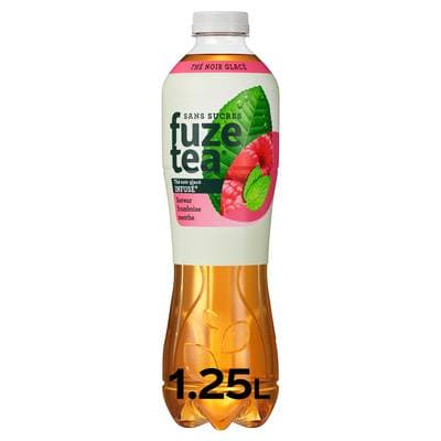 Fuze Tea Thé noir glacé saveur framboise menthe sans sucre, 1,25L