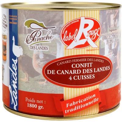 Panache Des Landes Confit de canard des Landes Label Rouge IGP 4 cuisses en conserve, 1800g