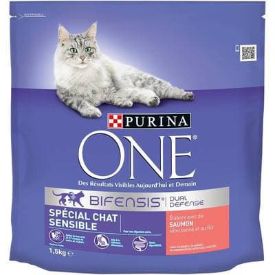 7613033562051 - Purina - One - Croquettes Saumon spécial chat sensible pour chat adulte