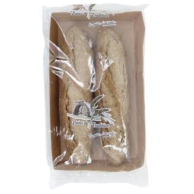 Pains et Tradition Demi Baguettes Multicéréales Précuites, 2x150g