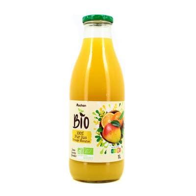 Auchan BIO Pur jus d'orange et mangue bio, 1L