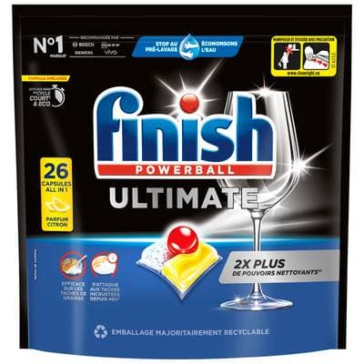 Finish Capsules Lave-vaisselle Ultimate Citron, 26 capsules