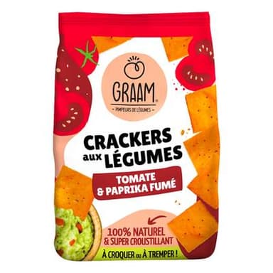 Graam Crackers Tomate et Paprika Fumé, 90g