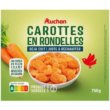 Auchan Déjà cuit - Carottes en rondelles, 750g
