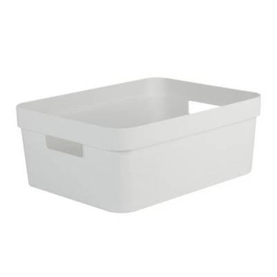 3086960254551 - Eda-David - Bac de rangement Stone blanc cérusé