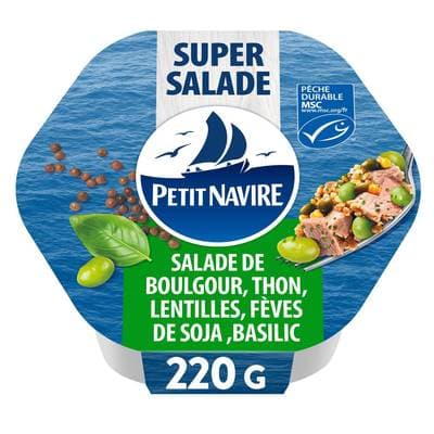 Petit Navire Salade de boulgour, thon MSC, lentilles, fèves de soja et basilic, 220g