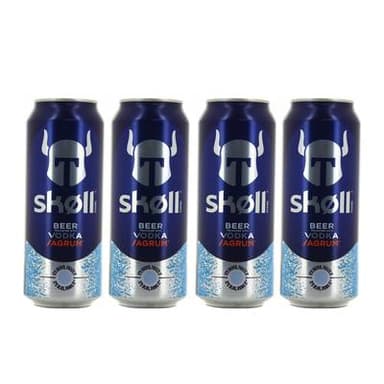 Tuborg Skoll Bière aromatisée à la vodka et aux agrumes, Lot de 4x50cl
