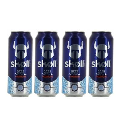 Tuborg Skoll Bière aromatisée à la vodka et aux agrumes, Lot de 4x50cl