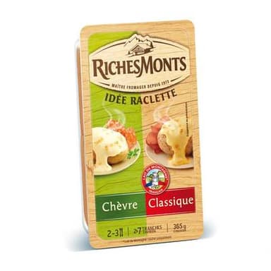 Richesmonts Raclette Chèvre et Classique, 365g