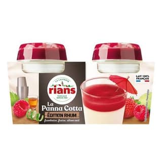 Rians Panna Cotta au Rhum coulis framboise fraise citron vert, 240g