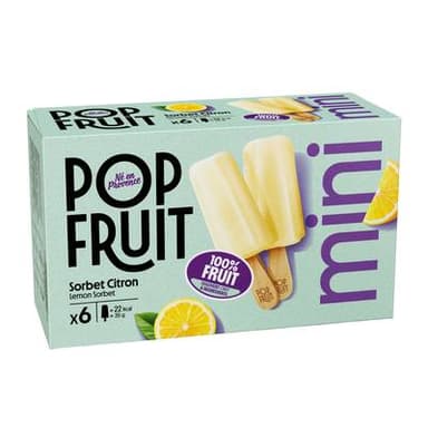 Pop' Fruit Bâtonnet 100% fruit citron, 6x35g
