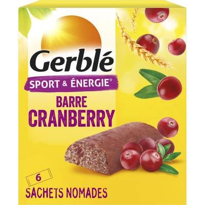 Gerblé Sport et Energie Barres Cranberry, 6 barres