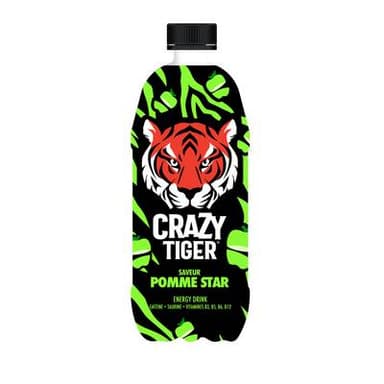 Crazy Tiger Boisson énergisante saveur pomme, 1L