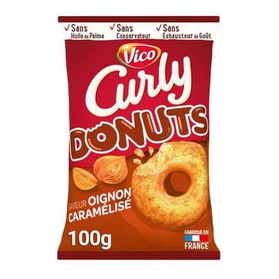 Curly Biscuits soufflés Donuts saveur oignons caramélisés sucré salé, 100g