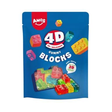 Amos Bonbon 4D blocks goût fruit, 140g