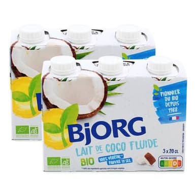 Bjorg Veggie Lait de Coco Fluide bio, Lot de 2 -3x20cl