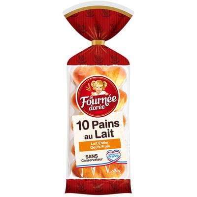 La Fournée Dorée Pains au lait, 10 pièces - 350g
