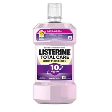 Listerine Bain de bouche Menthe douce sans alcool, 500ml