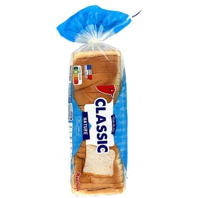 Auchan Pain de Mie Nature avec Croûte Sans Huile de Palme, 24 tranches - 500g