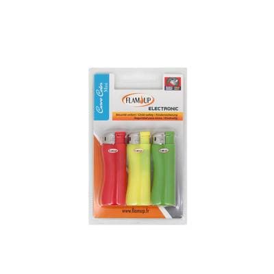 Flam Up Briquet électronique coloris aléatoire, 3 briquets
