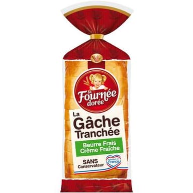 La Fournée Dorée Gâche, Brioche Tranchée Nature, 500g