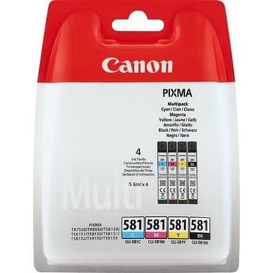 Canon Cartouches d'encre Multipak noire et couleurs CLI-581, 4  cartouches