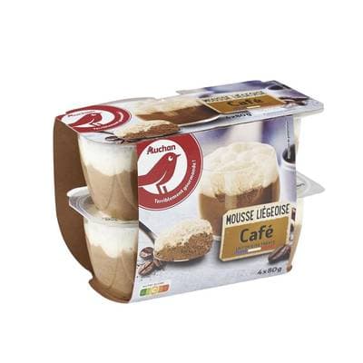 Auchan Mousse liégeoise au café, 4x80g