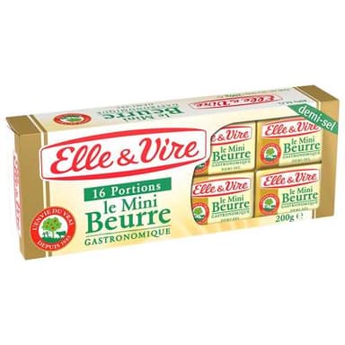 Elle&Vire Mini beurre 1/2 Sel portions 80%mg, 16x12,5g