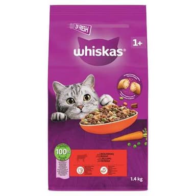 Whiskas Croquettes Beouf pour Chat adulte stérilisé, 1,4kg