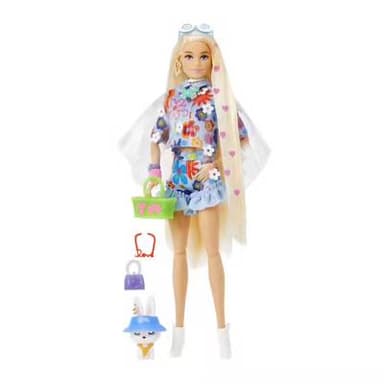 Barbie - Mattel Poupée Extra Robe Fleurie - HDJ45 - Barbie