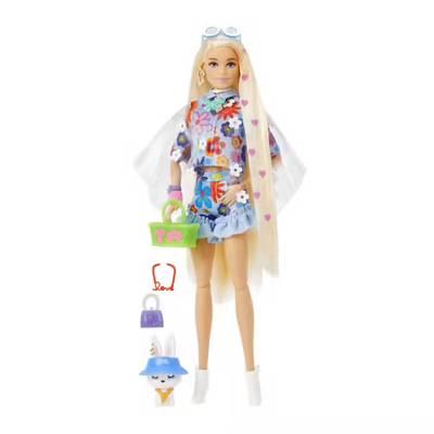 0194735024452 - Barbie - Mattel - Poupée Extra Robe Fleurie - HDJ45 - Barbie