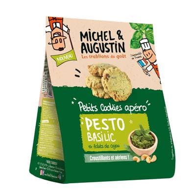 Michel et Augustin Petit cookies apéro pesto basilic et éclats de cajou, 90g