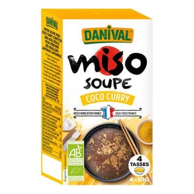 Danival Soupe Miso coco curry bio, 4x10g