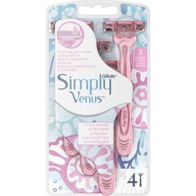 Gillette Venus Rasoirs jetables 3 lames Vénus Simply, 4 pièces