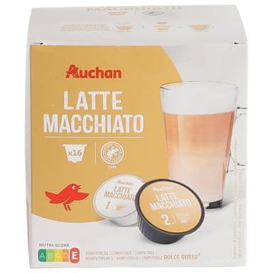 Auchan Capsules de café Latte Macchiato, 16 capsules