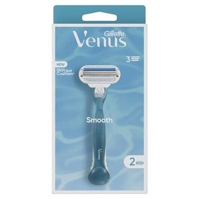 Gillette Venus Rasoir Smooth Sensitive + 2 lames, 3 pièces