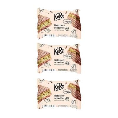 Koro Gaufrettes fourrées à la pistache bio, Lot de 3x22g