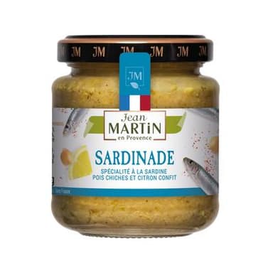 Jean Martin de Provence Sardinade - Spécialité à la sardine pois chiches et citron vert à tartiner, 110g