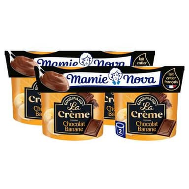 Mamie Nova Gourmand Crème Chocolat Banane, Lot de 2x2x150g