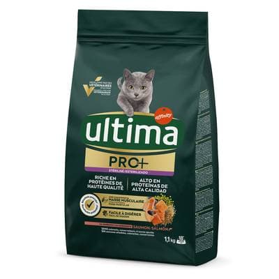Affinity - Ultima Pro Plus Croquettes Saumon Riche en Protéine Haute qualité pour Chat Adulte Stérilisé, 1,1kg