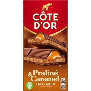 Côte d'Or Tablette Chocolat au Lait Praliné Caramel, 200g