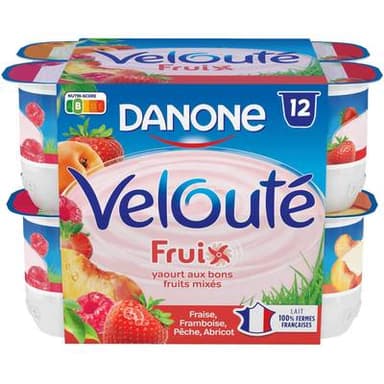 Velouté Fruix Yaourts Brassés Panachés, 12x125g