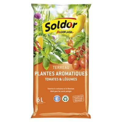 Algoflash Terreau Plantes Aromatiques, Tomates et Légumes, 6L