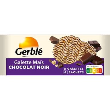 Gerblé 8 Galettes maïs et chocolat noir, 96g